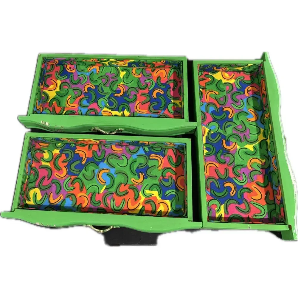 Upcycled Solid Wood Chest Jewelry Box with Bonus Trinket Box